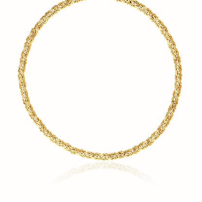 14k Yellow Gold Fancy Byzantine Chain Necklace 