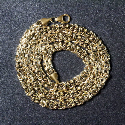 14k Yellow Gold Fancy Byzantine Chain Necklace 