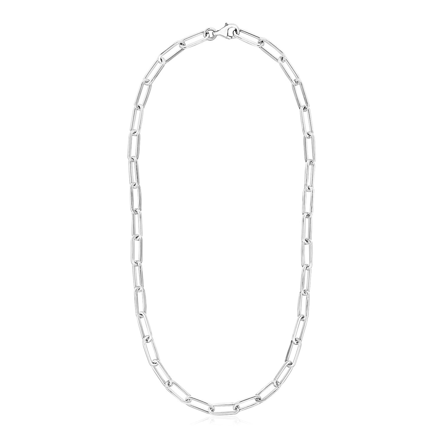 Sterling Silver Paperclip Chain Necklace 