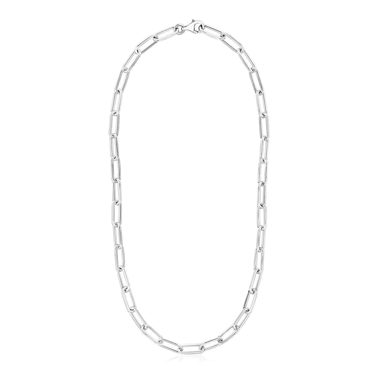 Sterling Silver Paperclip Chain Necklace 