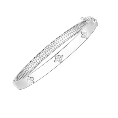 14k White Gold Trilogy Diamond Bangle (5.40 mm) 