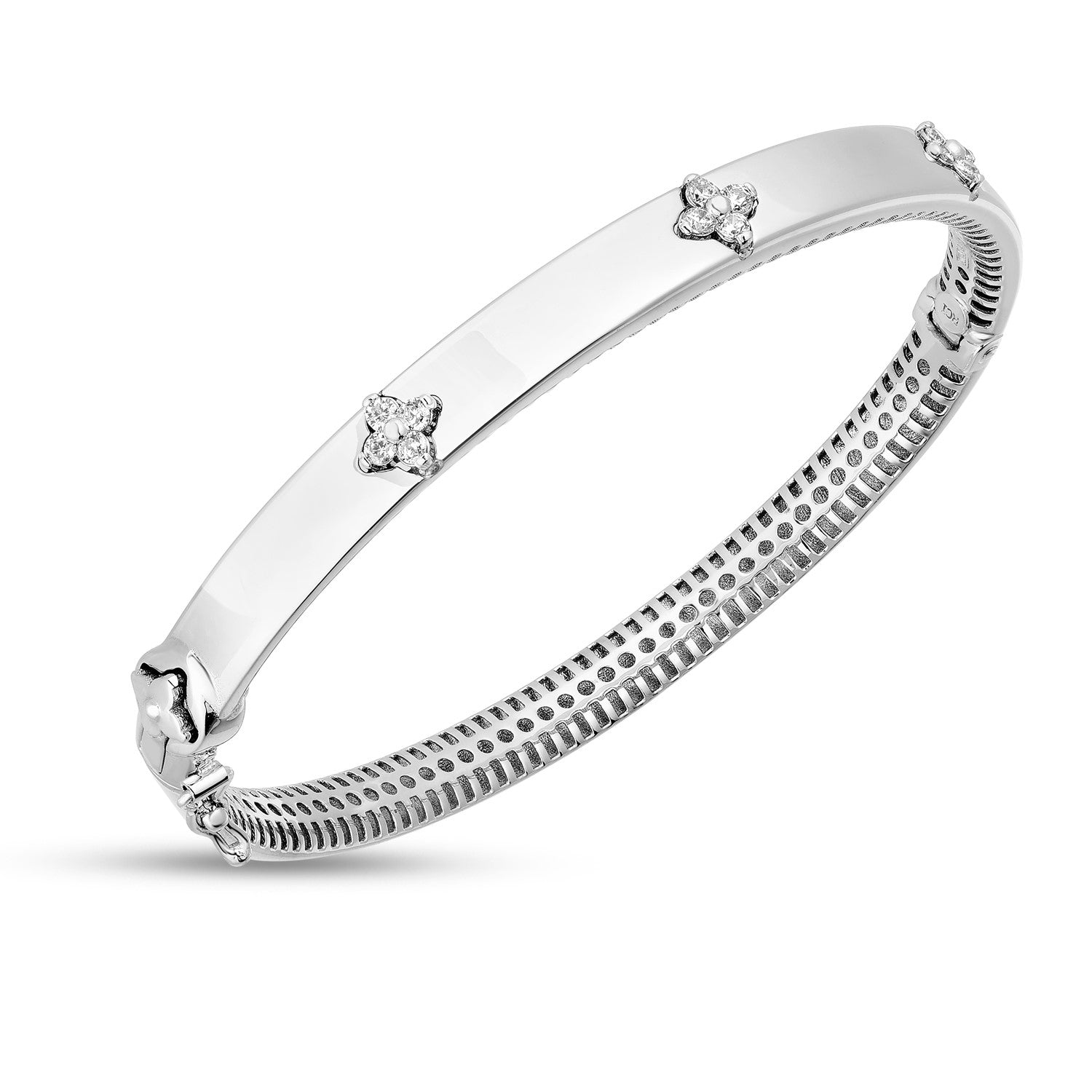 14k White Gold Trilogy Diamond Bangle (5.40 mm) 