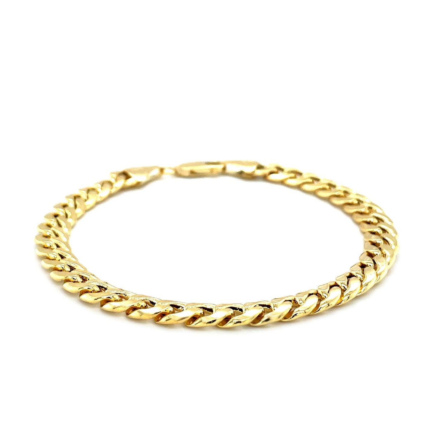 14k Yellow Gold Miami Cuban Semi Solid Bracelet (7.00 mm) 