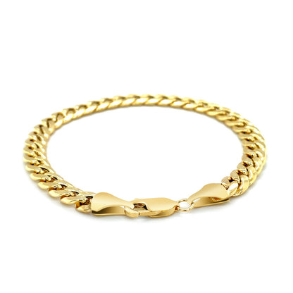 14k Yellow Gold Miami Cuban Semi Solid Bracelet (7.00 mm) 