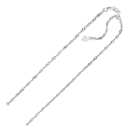 Sterling Silver 1.5mm Adjustable Singapore Chain (1.50 mm) 