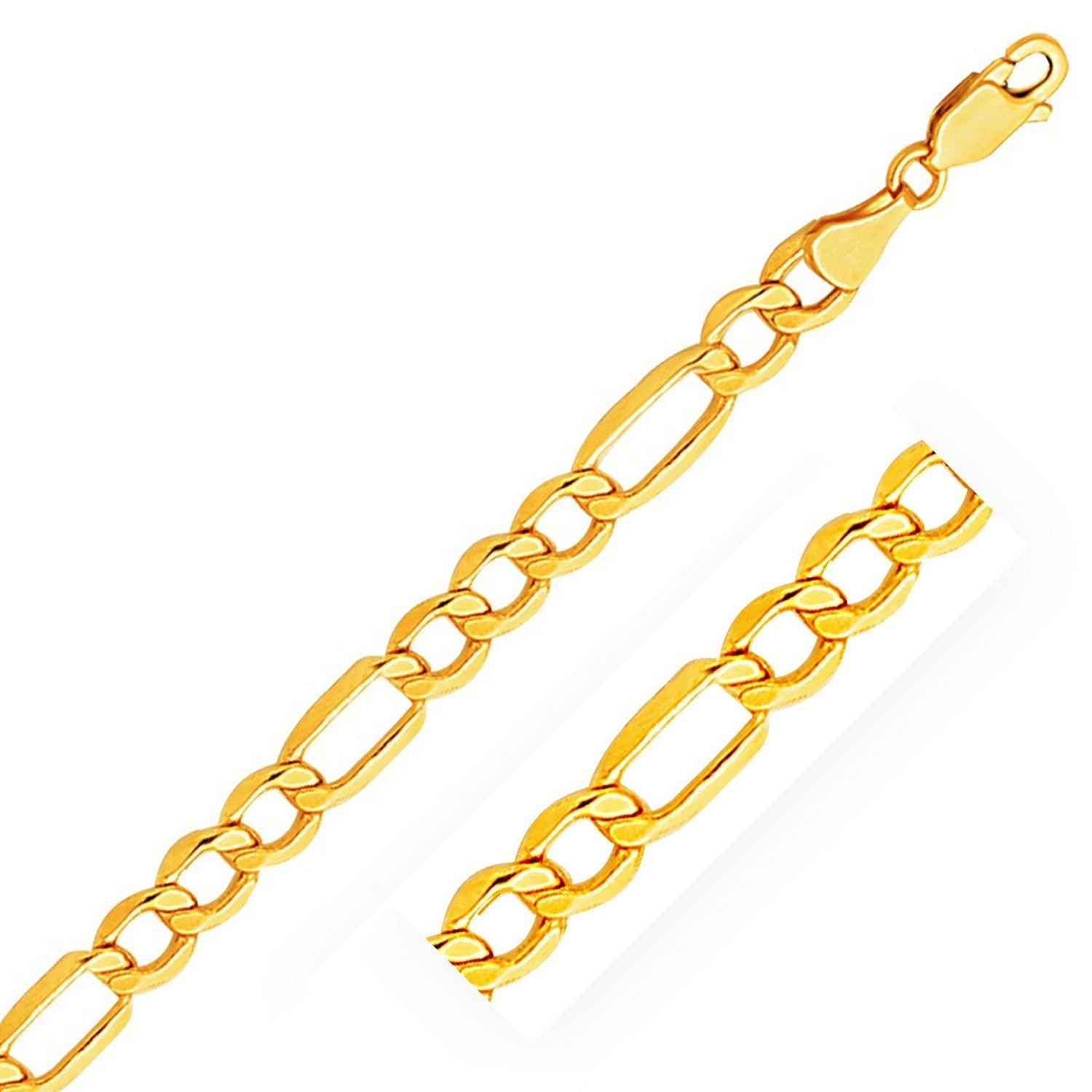 10k Yellow Gold Lite Figaro Bracelet (6.60 mm) 