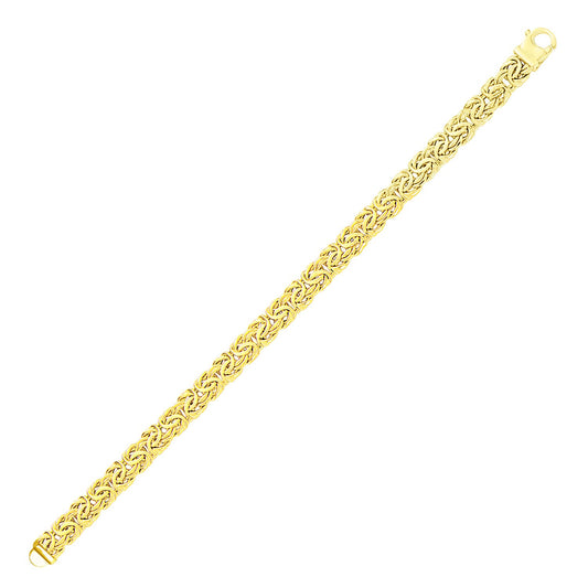 14k Yellow Gold Byzantine Style Chain Bracelet (7.20 mm) 