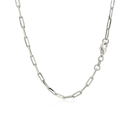 Sterling Silver Rhodium Plated Paperclip Chain (2.50 mm) 