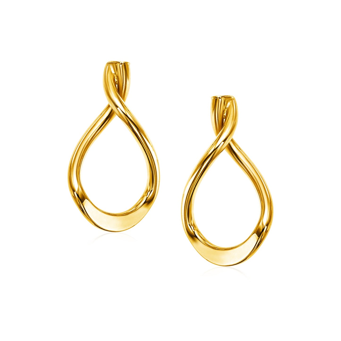 14k Yellow Gold Polished Tear Drop Earrings 