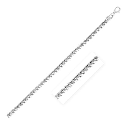 Sterling Silver Rhodium Plated Round Franco Chain 4.6mm 