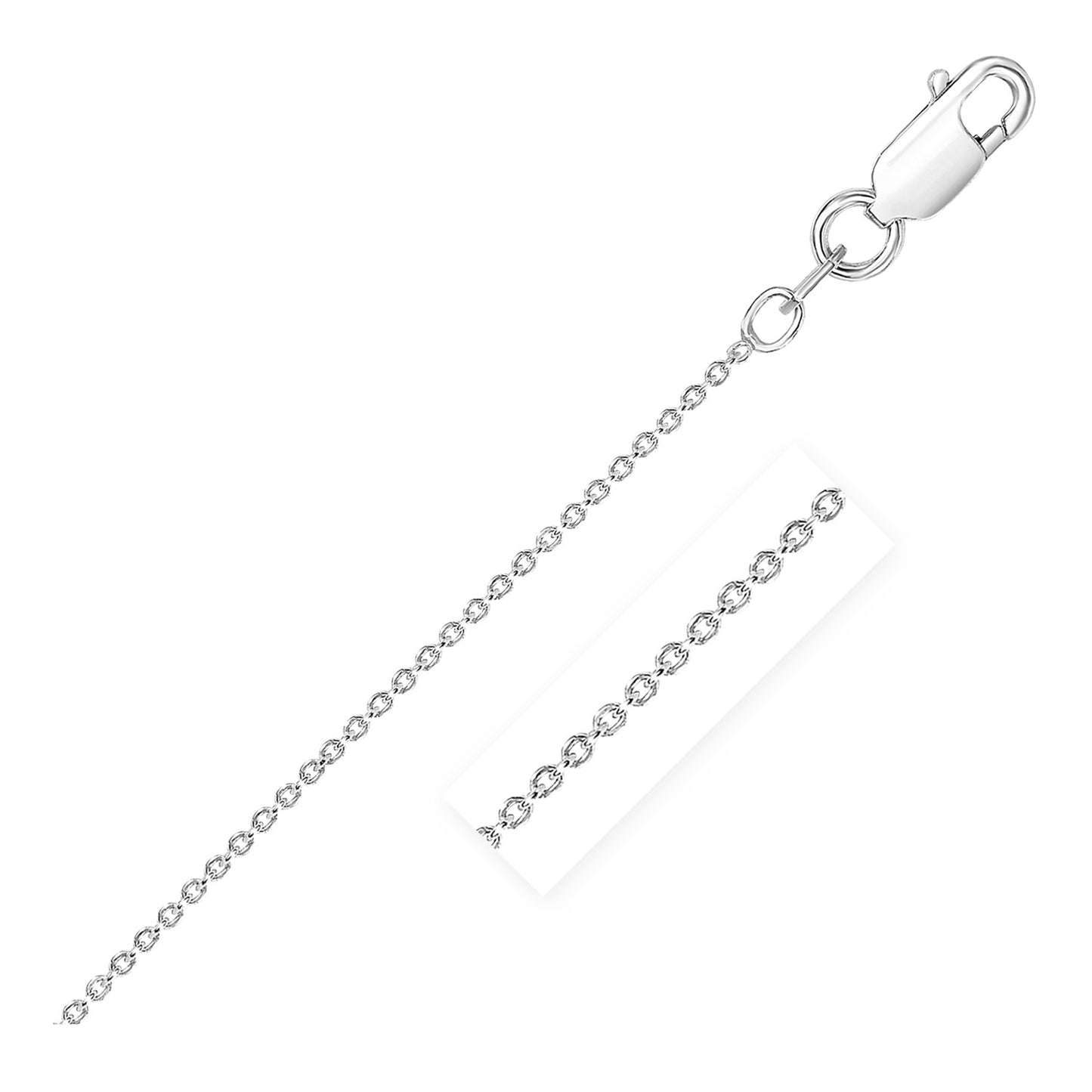 Sterling Silver Rhodium Plated Round Cable Chain (2.60 mm) 