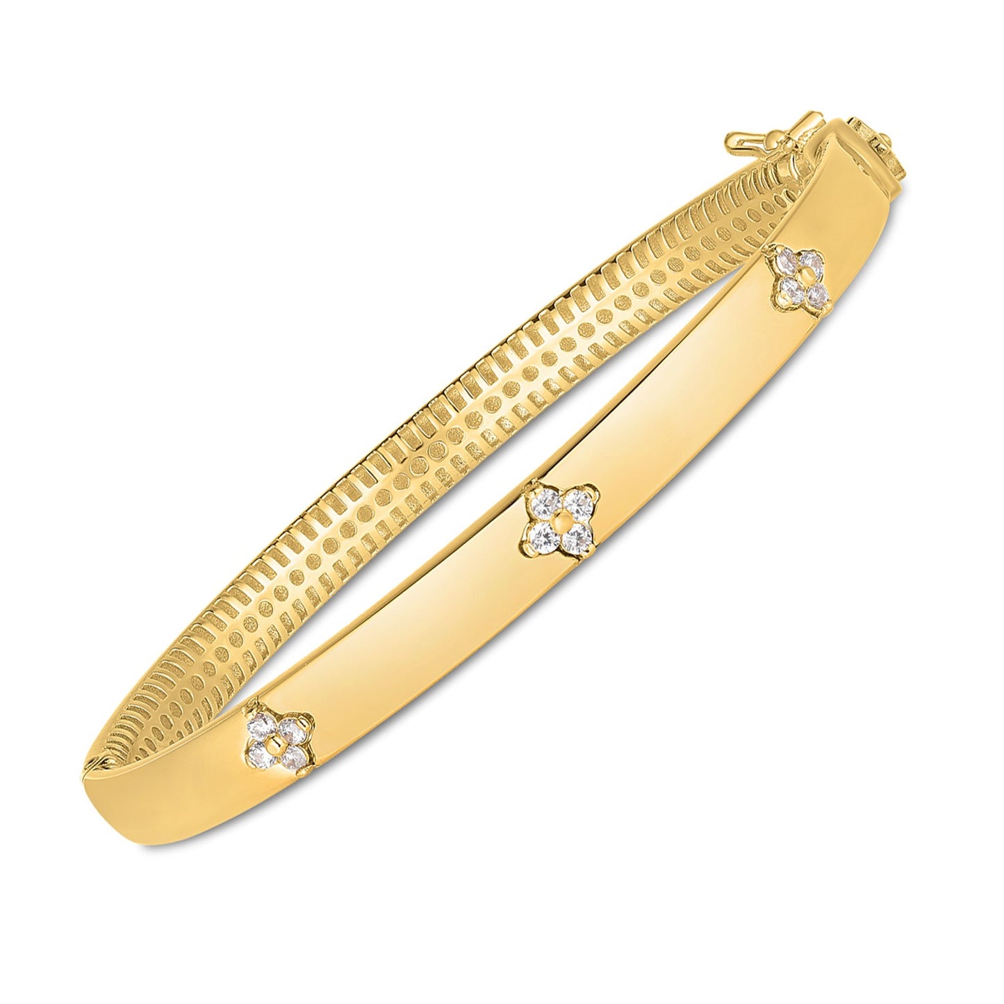 14k Yellow Gold Trilogy Diamond Bangle (5.40 mm) 