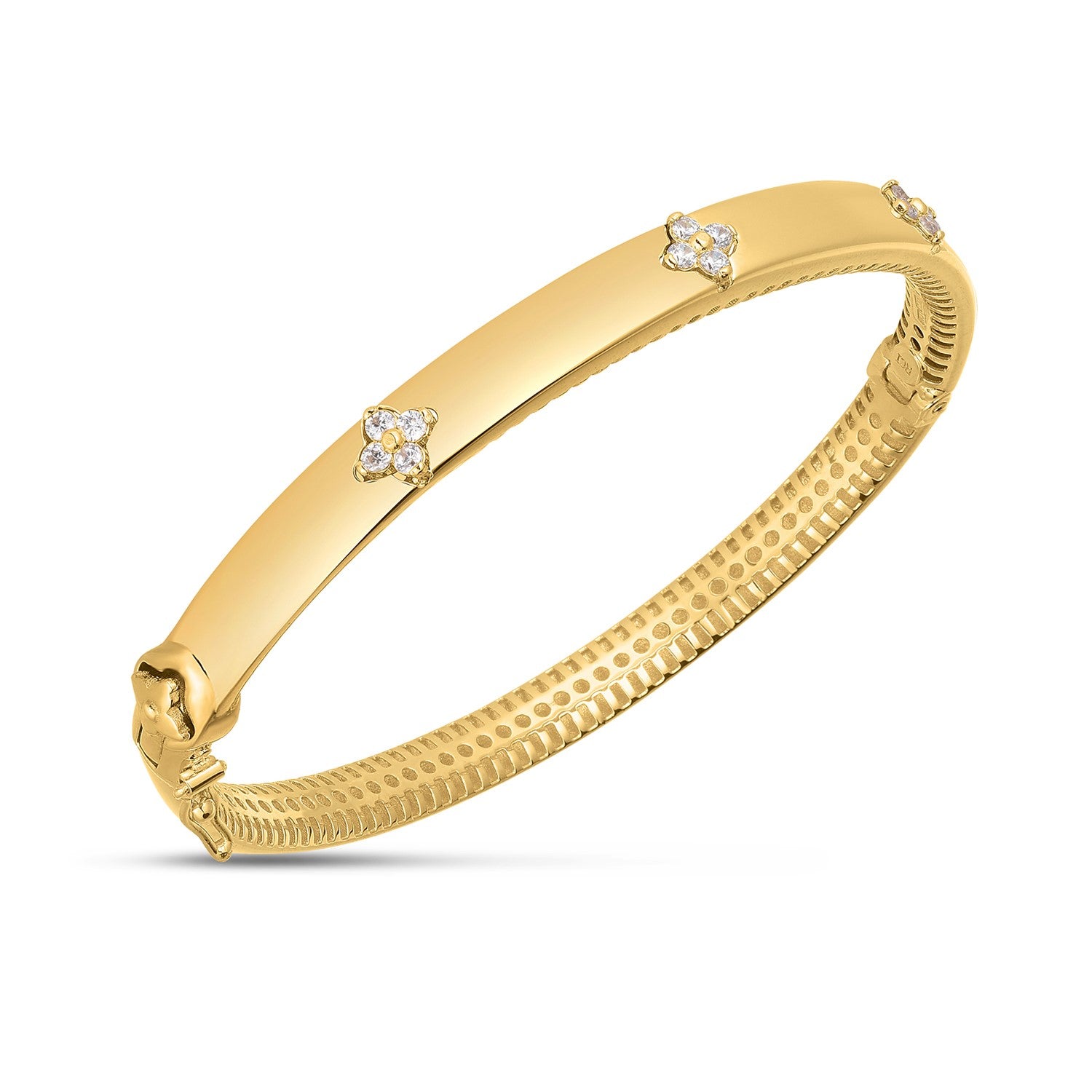 14k Yellow Gold Trilogy Diamond Bangle (5.40 mm) 