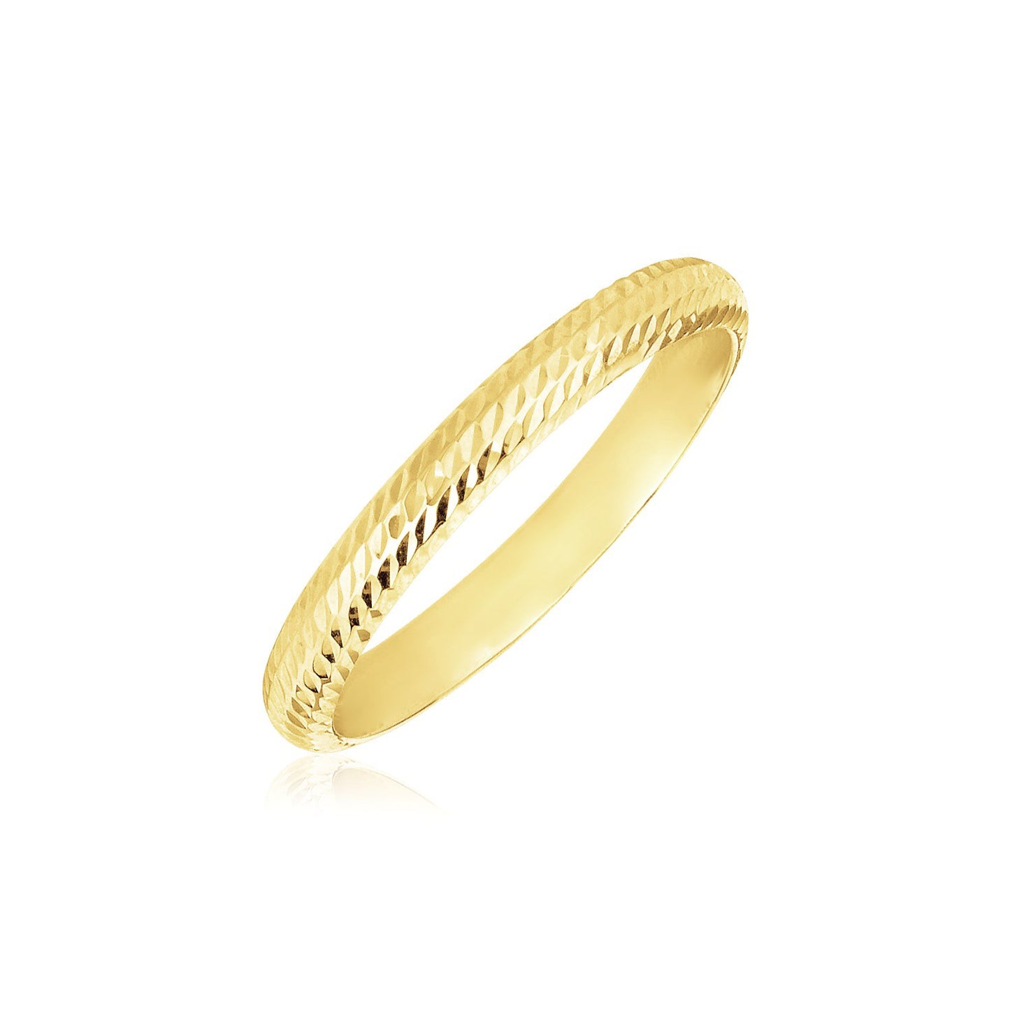 14k Yellow Gold Textured Comfort Fit Wedding Band(2.50 mm) 