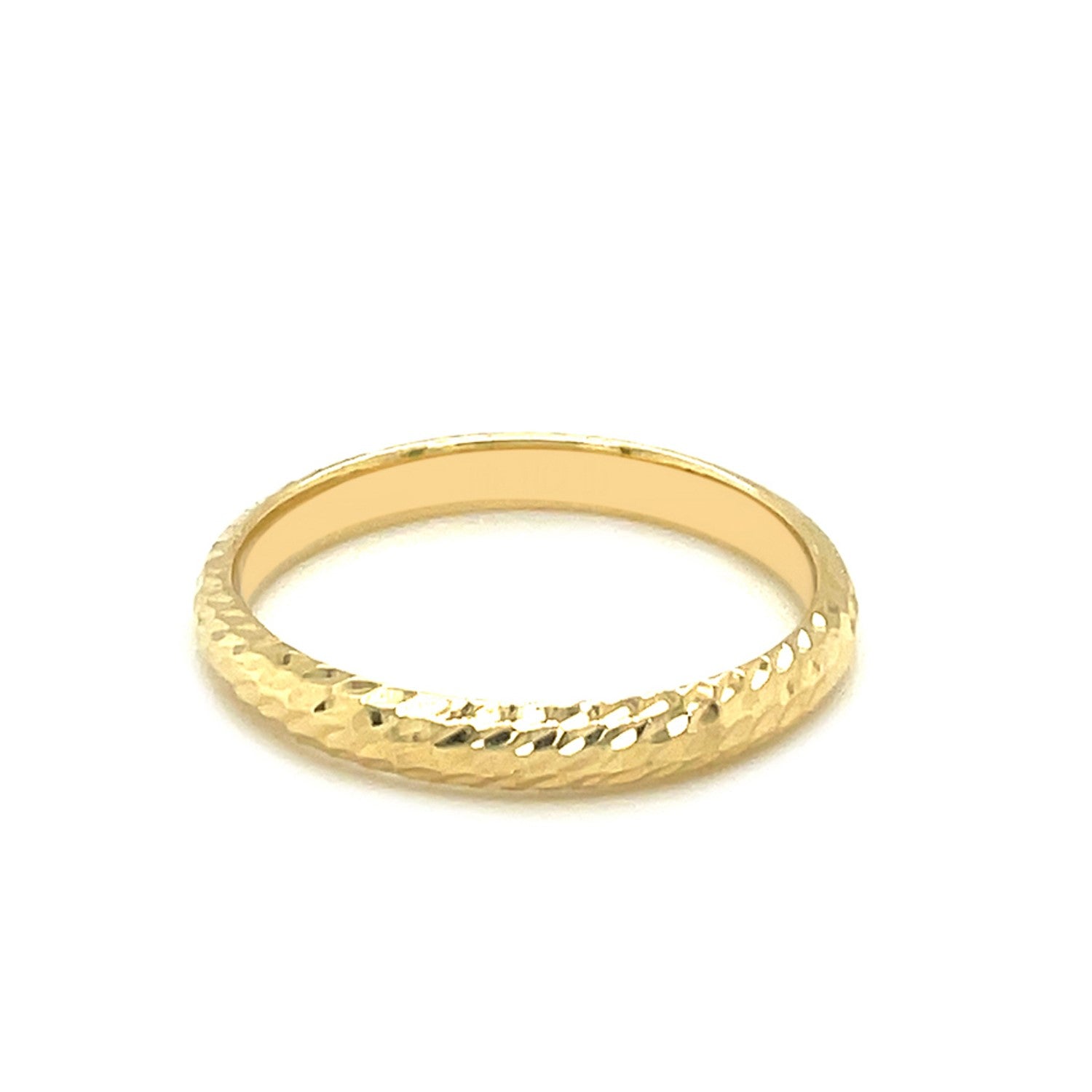 14k Yellow Gold Textured Comfort Fit Wedding Band(2.50 mm) 