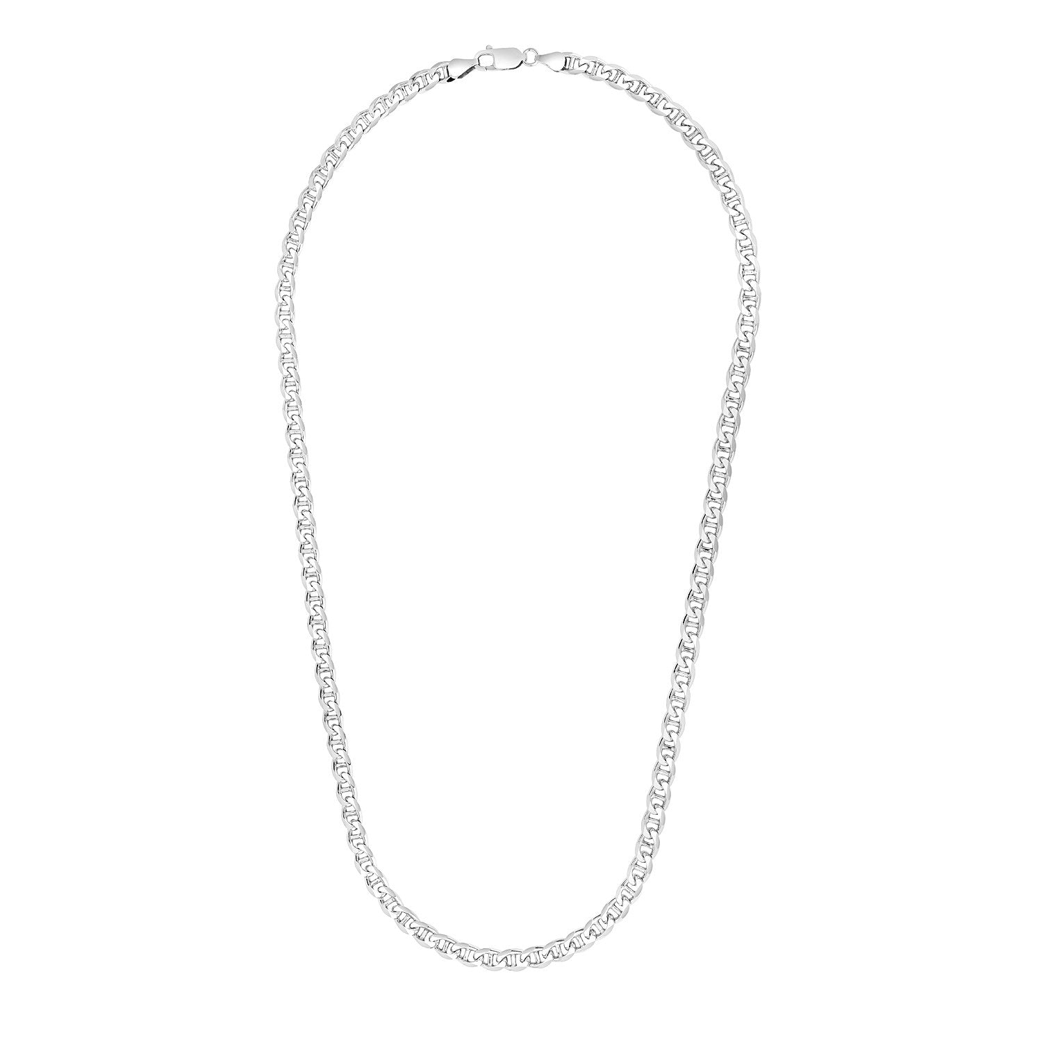 Sterling Silver Rhodium Plated Mariner Chain (6.00 mm) 