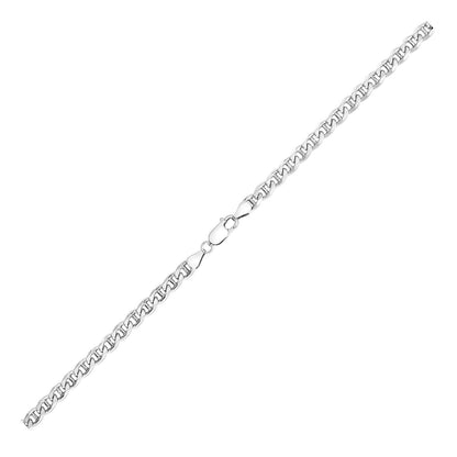 Sterling Silver Rhodium Plated Mariner Chain (6.00 mm) 