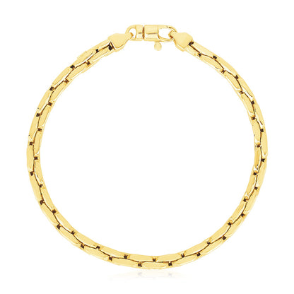 14k Yellow Gold High Polish Compressed Cable Link Bracelet (4.50 mm) 