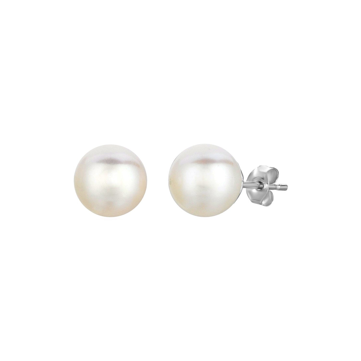 Freshwater Pearl Earrings in Sterling Silver(8mm) 