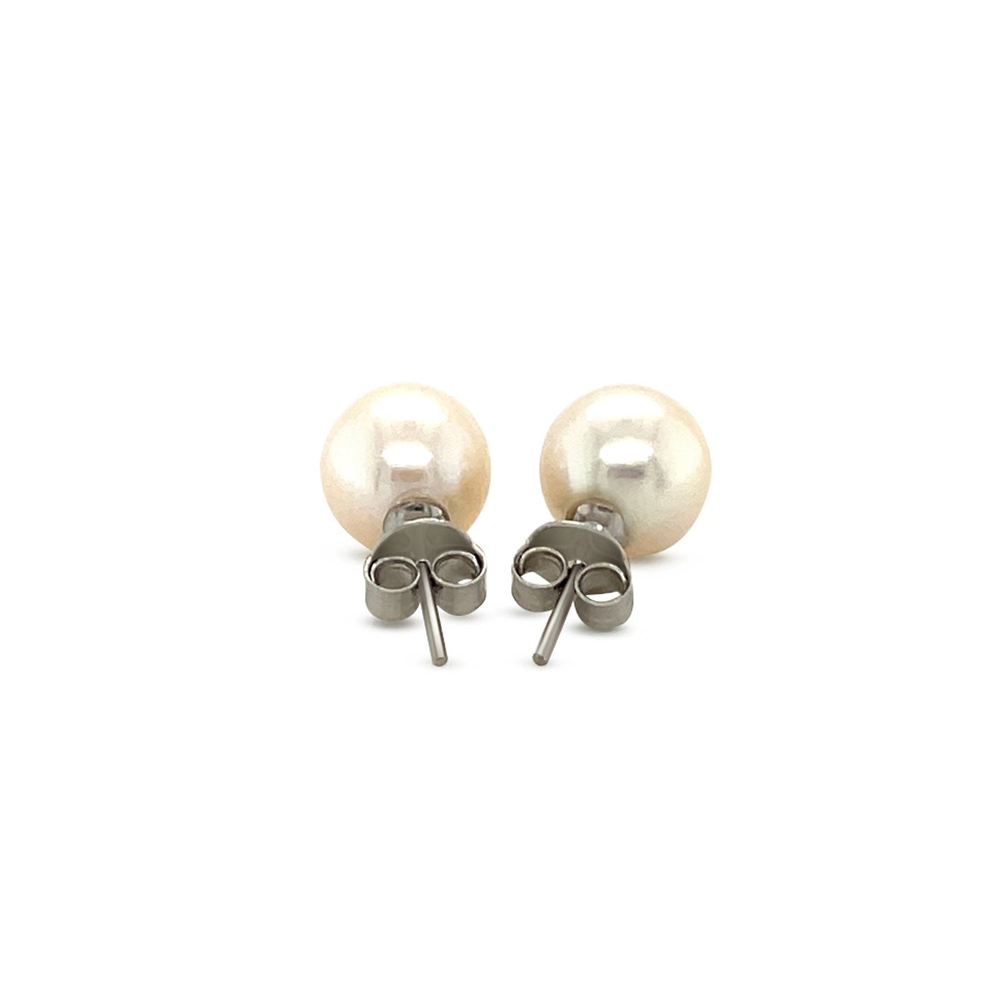 Freshwater Pearl Earrings in Sterling Silver(8mm) 