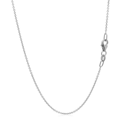 Double Extendable Cable Chain in 14k White Gold (1.00 mm) 