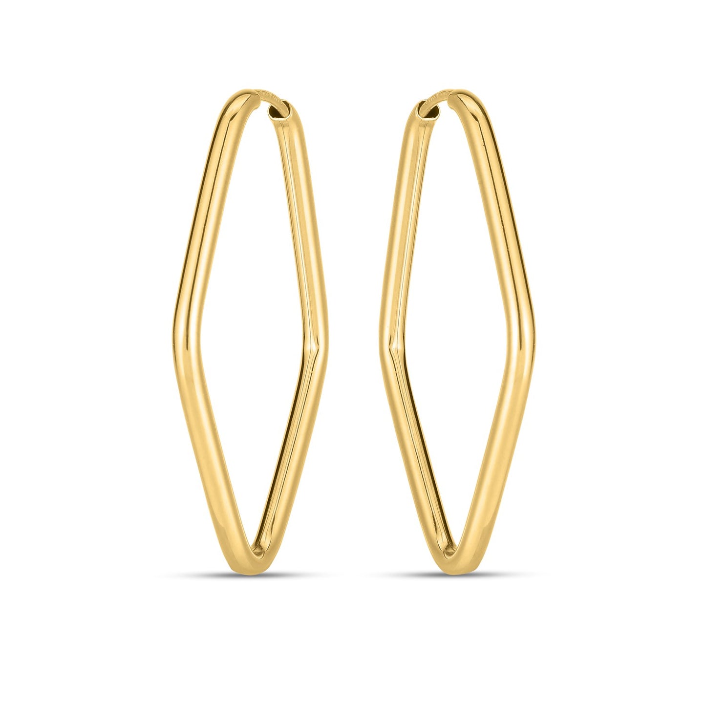 14k Yellow Gold Endless Marquise Hoops 