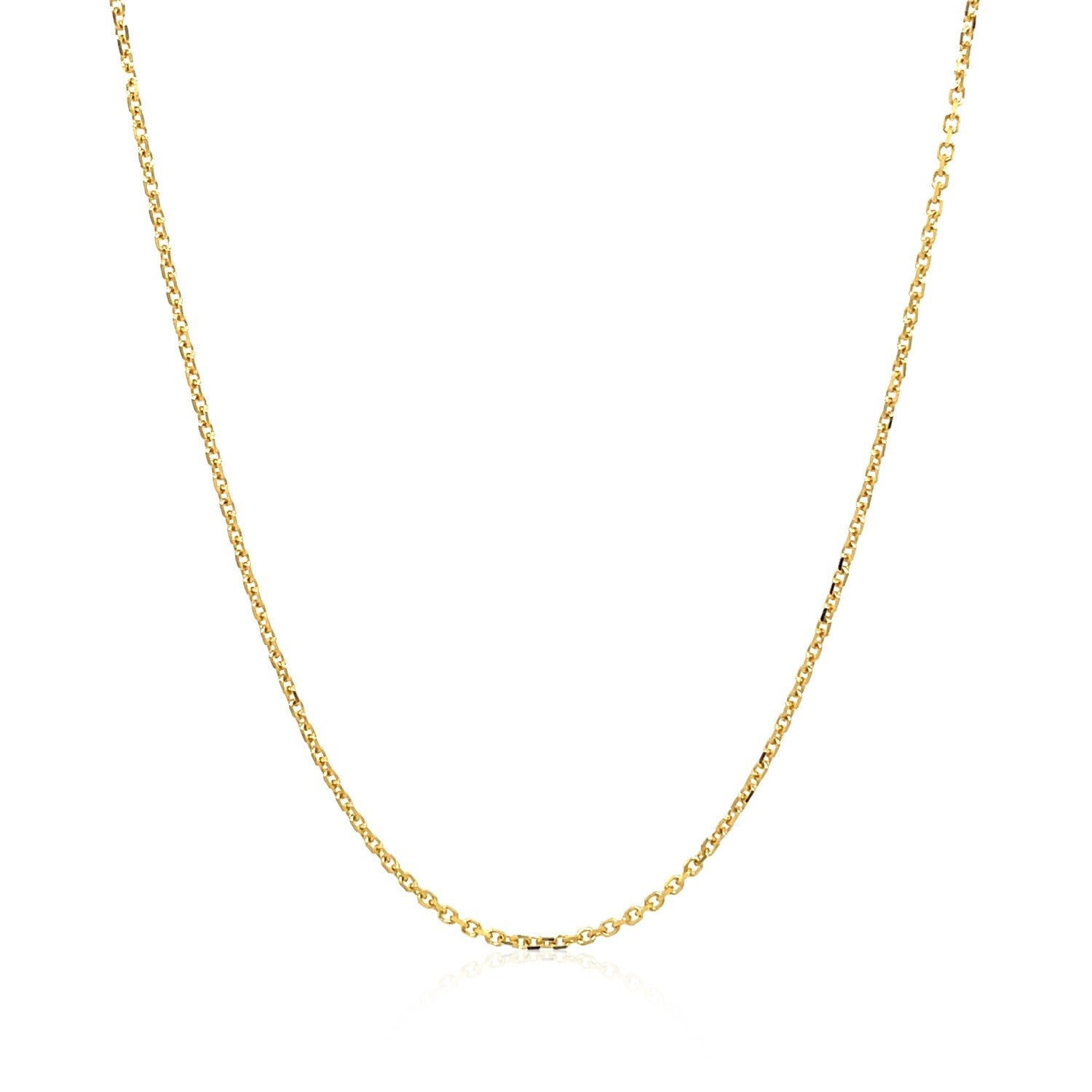 18k Yellow Gold Diamond Cut Cable Link Chain (1.10 mm) 