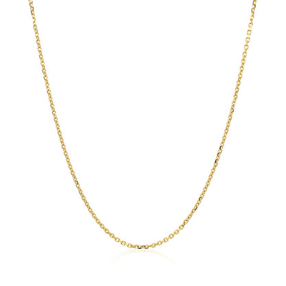 18k Yellow Gold Diamond Cut Cable Link Chain (1.10 mm) 