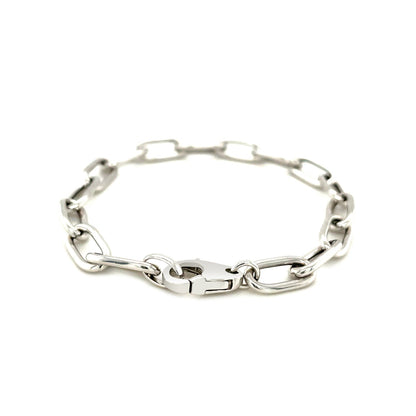 Sterling Silver Wide Paperclip Chain Bracelet 