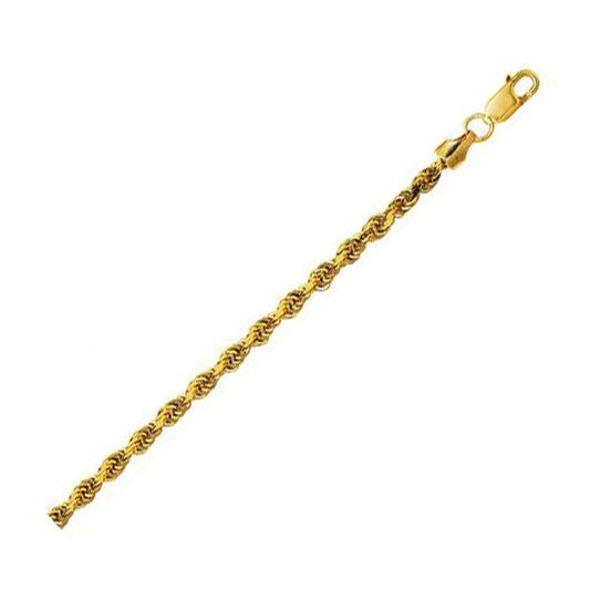 Lite Rope Chain Bracelet in 10k Yellow Gold  (3.20 mm) 