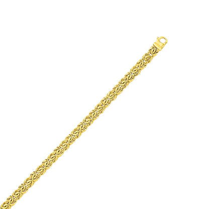 10k Yellow Gold Byzantine Design Chain Bracelet (7.00 mm) 