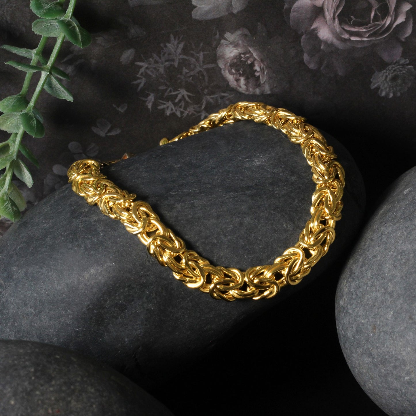 10k Yellow Gold Byzantine Design Chain Bracelet (7.00 mm) 