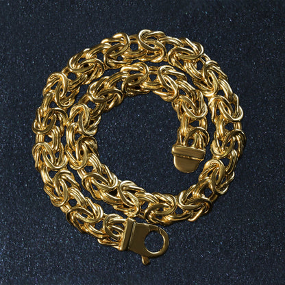 10k Yellow Gold Byzantine Design Chain Bracelet (7.00 mm) 