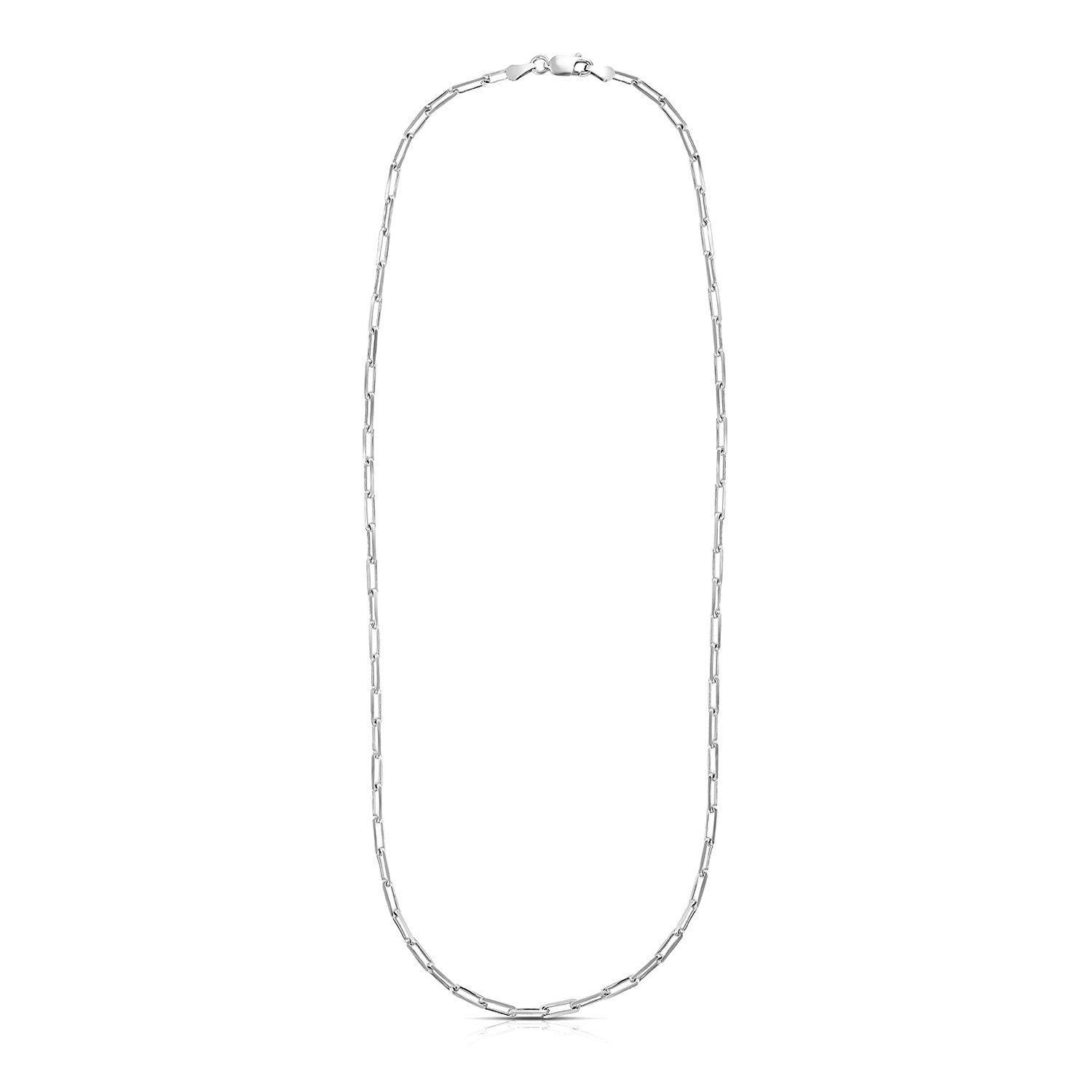 Sterling Silver Rhodium Plated Paperclip Chain (3.00 mm) 