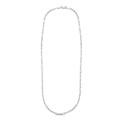 Sterling Silver Rhodium Plated Paperclip Chain (3.00 mm) 