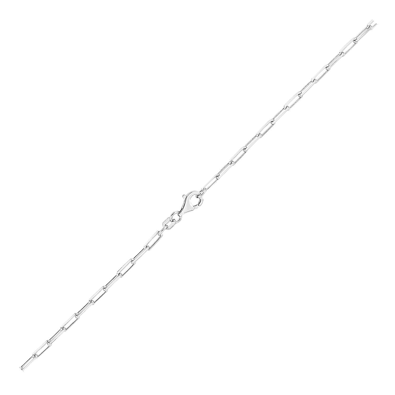 Sterling Silver Rhodium Plated Paperclip Chain (3.00 mm) 