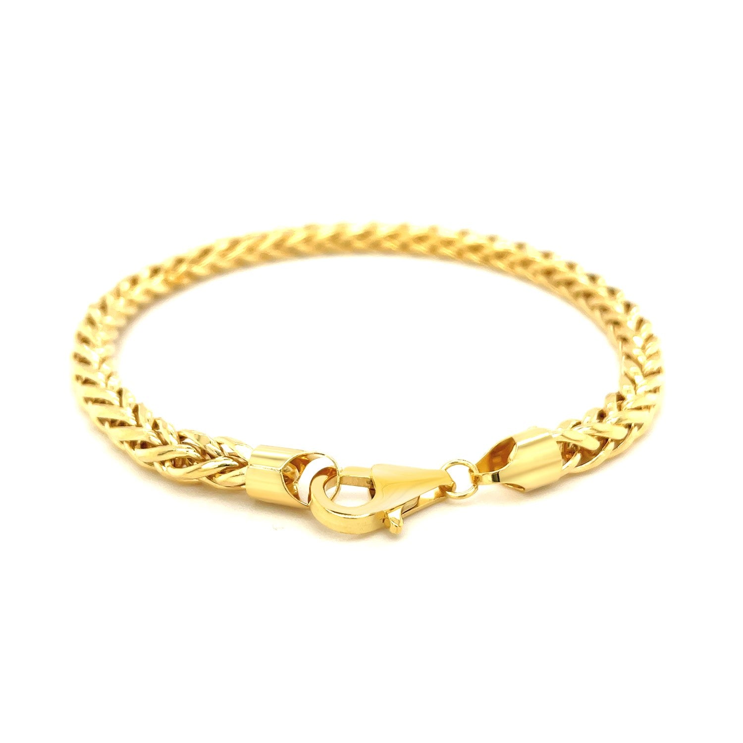 14k Yellow Gold Diamond Cut Round Franco Bracelet (5.30 mm) 