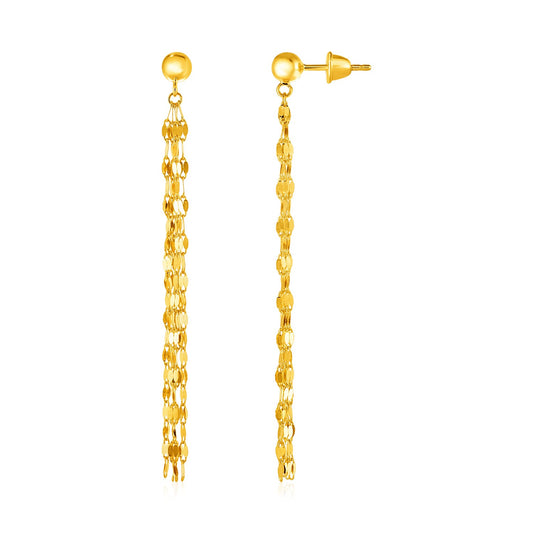 14k Yellow Gold Polished Drop Earrings 