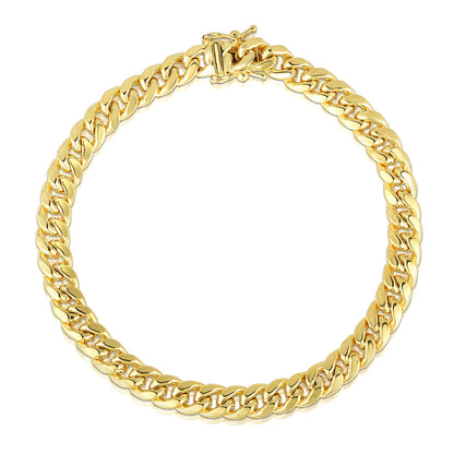 14k Yellow Gold Semi Solid Miami Cuban Bracelet (10.70 mm) 