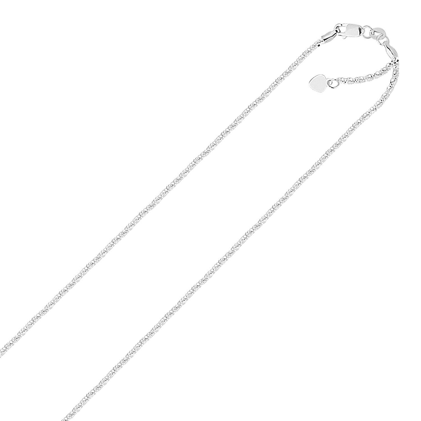 Sterling Silver 1.5mm Adjustable Sparkle Chain (1.50 mm) 