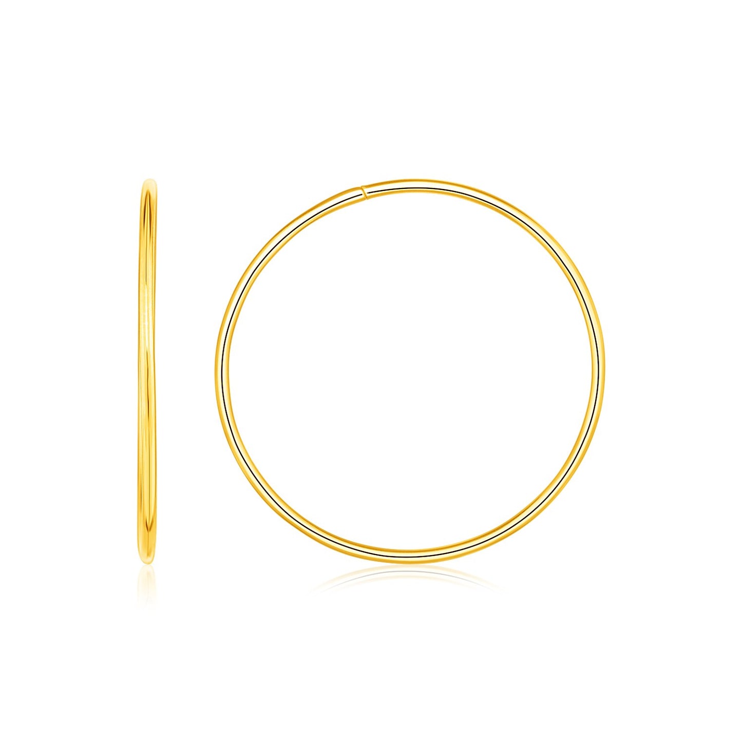 Endless Hoop Style Earrings in 14K Yellow Gold(1.2x30mm) 