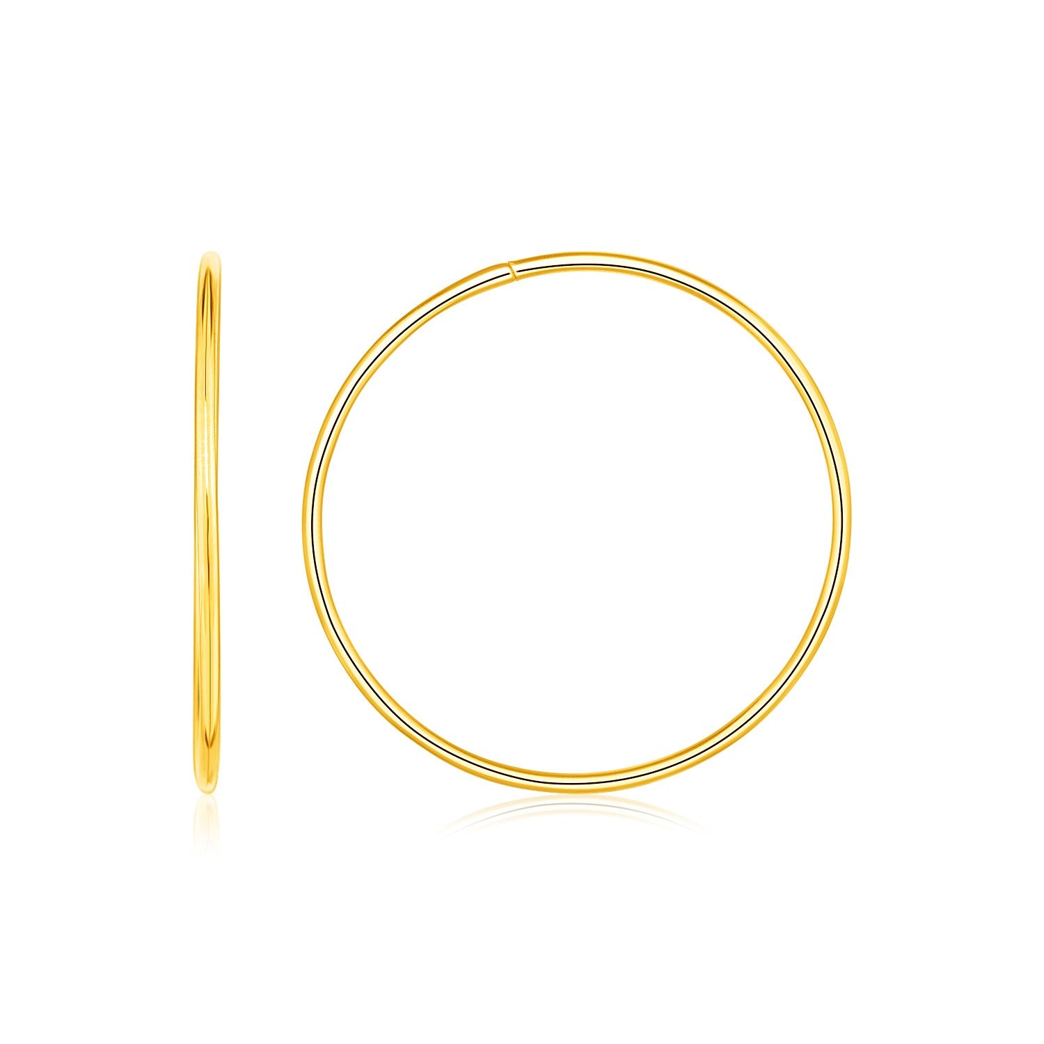 Endless Hoop Style Earrings in 14K Yellow Gold(1.2x30mm) 