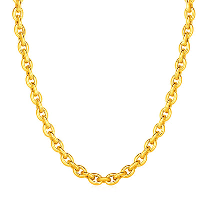 14k Yellow Gold Polished Oval Link Necklace 