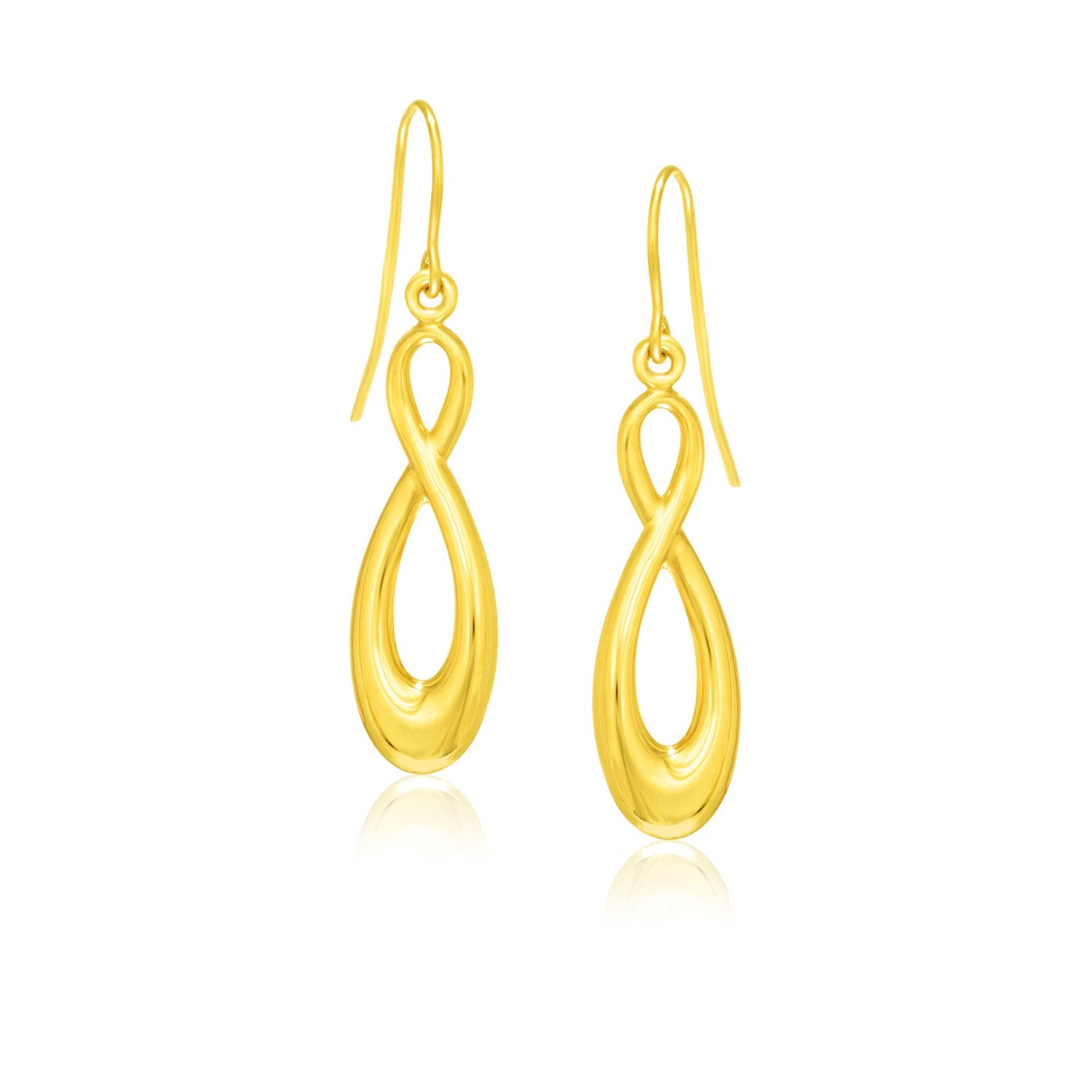 14k Yellow Gold Polished Earrings in Infinity Design 