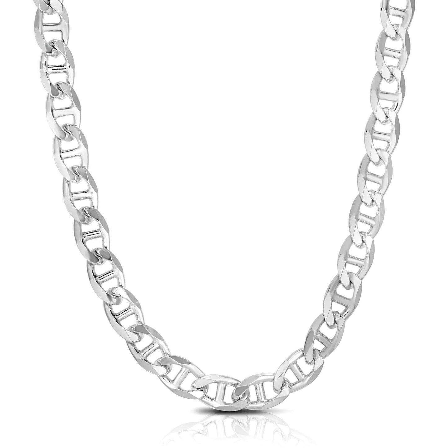 Sterling Silver Rhodium Plated Mariner Chain (8.00 mm) 