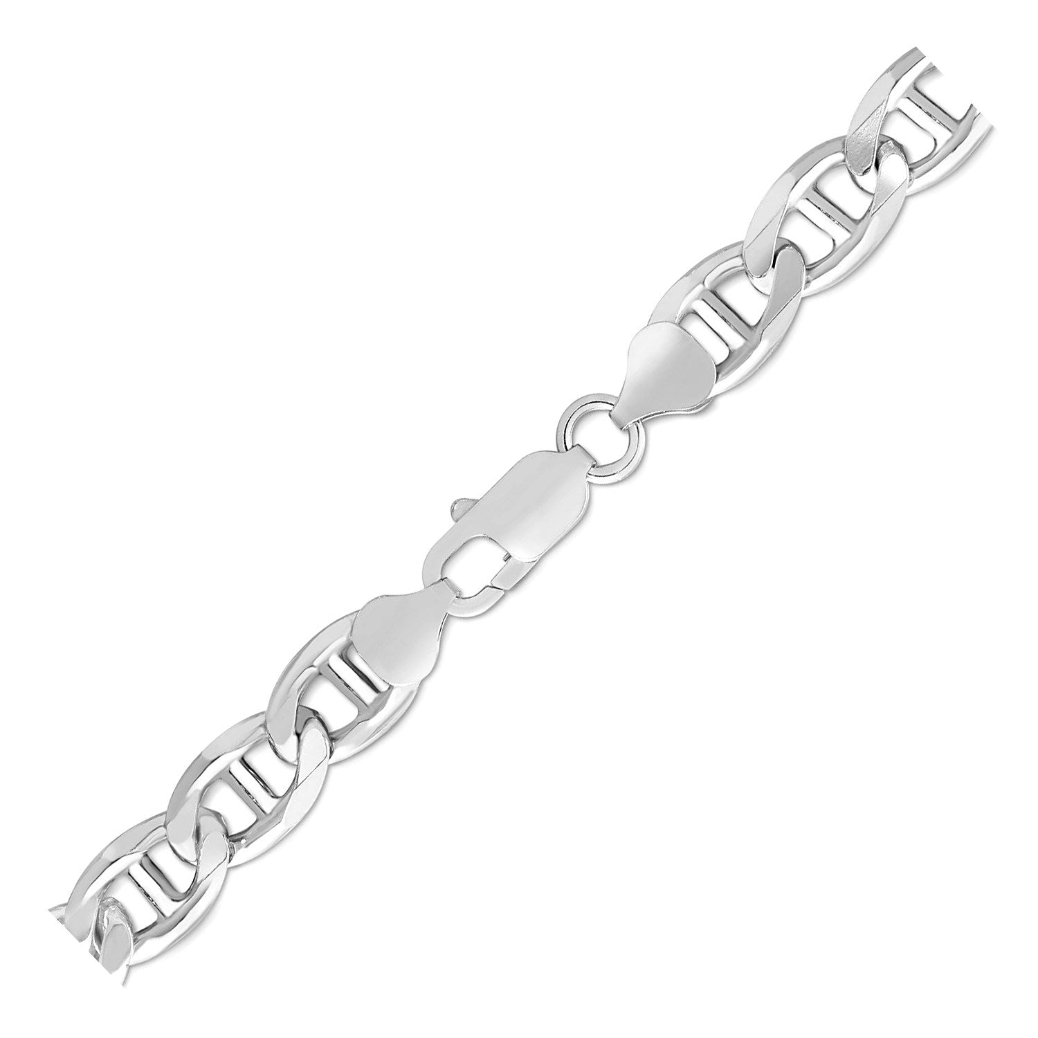 Sterling Silver Rhodium Plated Mariner Chain (8.00 mm) 