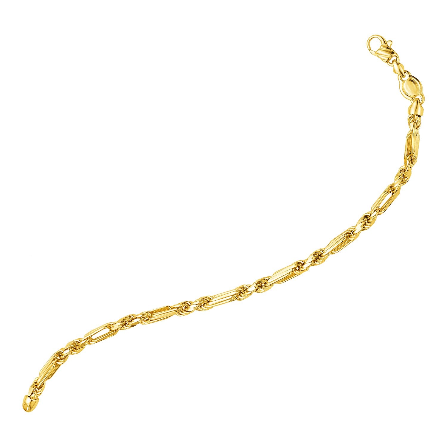 14k Yellow Gold 8 1/2 inch Figaro Chain Bracelet (4.30 mm) 