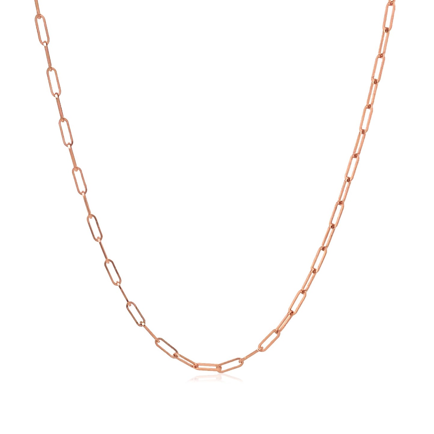 14K Rose Gold Fine Paperclip Chain (1.50 mm) 