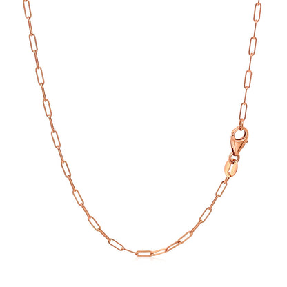 14K Rose Gold Fine Paperclip Chain (1.50 mm) 