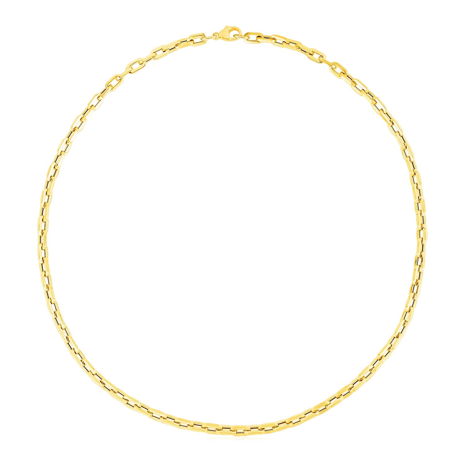 14k Yellow Gold Paperclip Chain Necklace 